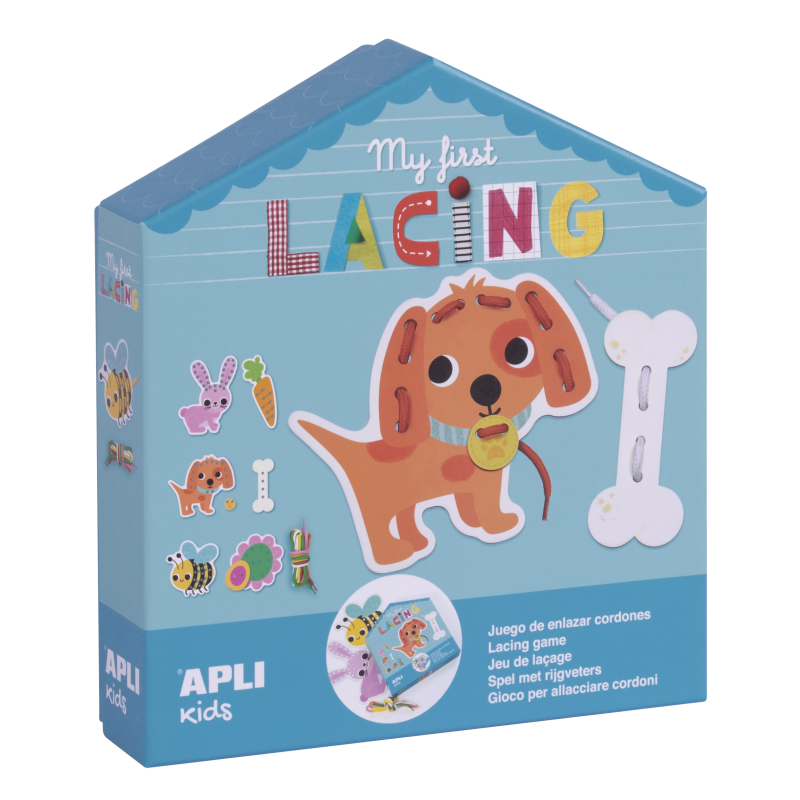 Apli Myfirstlacing - Jeu d'enfilage pour enfants - Favorise la motricité fine et la coordination œil-main - Comprend des lacets