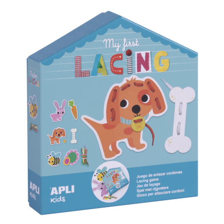 Apli Myfirstlacing - Jeu d'enfilage pour enfants - Favorise la motricité fine et la coordination œil-main - Comprend des lacets