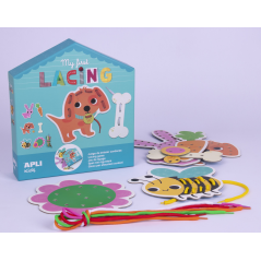 Apli Myfirstlacing - Jeu d'enfilage pour enfants - Favorise la motricité fine et la coordination œil-main - Comprend des lacets