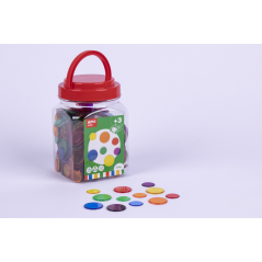 Apli Kit de 500 Pièces Rondes en Plastique Transparent - 25mm et 18mm - Idéal pour Tables Lumineuses et Pratiques de Séquençage