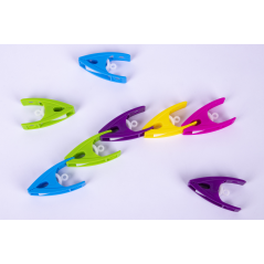 Pinces Apli en Plastique pour Enfants - Taille 60x33x15 - Couleurs Assorties : Jaune, Fuchsia, Lilas, Vert et Bleu - Haute