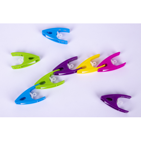 Pinces Apli en Plastique pour Enfants - Taille 60x33x15 - Couleurs Assorties : Jaune, Fuchsia, Lilas, Vert et Bleu - Haute