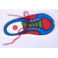 Jeu d'apprentissage Apli pour attacher des chaussures - Gabarit en plastique en forme de chaussure 100x210mm - Développe les