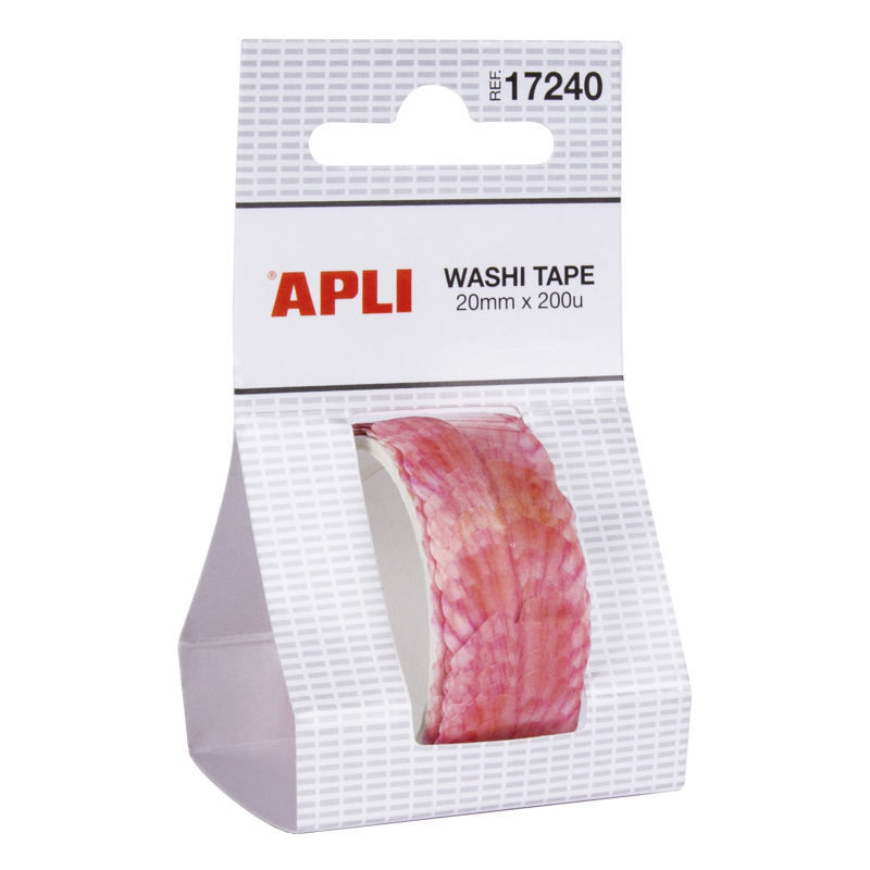 Apli Washi Tape Pétales Prédécoupés - Taille 20mmx2m - 200 Pétales Roses - Adhésif de Haute Qualité - Idéal pour l'Artisanat et