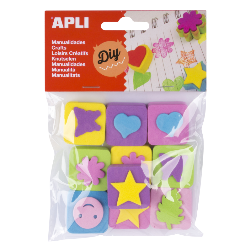 LOT de 5 Tampons en caoutchouc Apli Mini Eva - 10 U - Idéal pour l'artisanat et la décoration