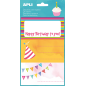 LOT de 10 Étiquettes adhésives Apli Happy Birthday - Taille 76x39mm - 9 étiquettes sur 3 feuilles - Adhésif permanent de haute