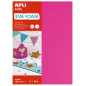 Apli Goma Eva Fluorescent - Format A4 - 4 Feuilles - Fuchsia, Vert, Jaune et Orange