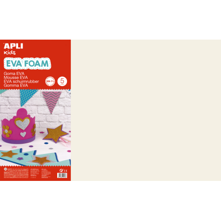 Apli Goma Eva Light Skin 600x400mm - 5 Feuilles de Grand Format Flexible - Idéal pour l'Artisanat et la Décoration