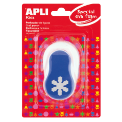 Apli Snowflake Punch - Figure 25,4 mm - Perce le papier, le carton, le carton et le caoutchouc Eva jusqu'à 2 mm - Reste le