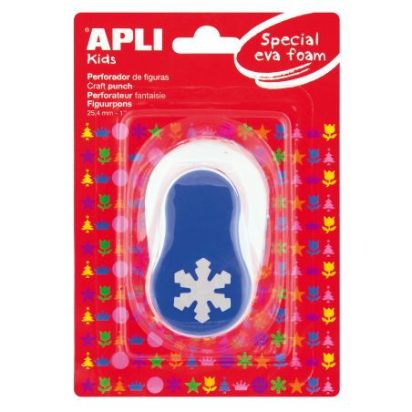 Apli Snowflake Punch - Figure 25,4 mm - Perce le papier, le carton, le carton et le caoutchouc Eva jusqu'à 2 mm - Reste le