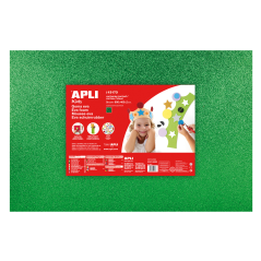 Apli Goma Eva Vert Paillettes 600x400mm - 3 Feuilles Brillantes et Souples
