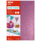 Apli Goma Eva Purpurina A4 4 Feuilles - Blanc, Noir, Rouge et Bleu - Idéal pour l'Artisanat et la Décoration
