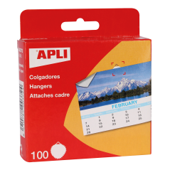 Apli Cintres Ronds Papier Gommé Ø 30mm - Bord Etoile - Triangle de Support Métallique - Adhésif Blanc Haute Résistance