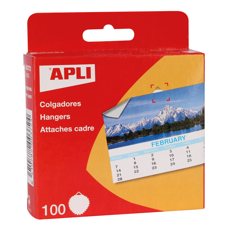 Apli Cintres Ronds Papier Gommé Ø 30mm - Bord Etoile - Triangle de Support Métallique - Adhésif Blanc Haute Résistance