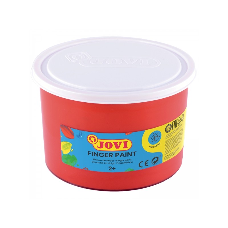 Jovi Finger Paint Peinture au doigt en pot de 500 ml - Ingrédients naturels - Couleurs miscibles - Texture gelée - Lavable