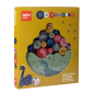 Apli Dinosaur Balancing Game - 16 pièces en bois de haute qualité - Base d'équilibrage - Dés avec couleurs - 3 tailles de