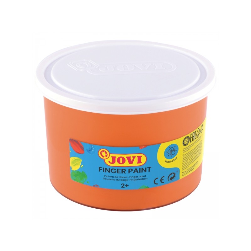 Jovi Finger Paint Peinture au doigt en pot de 500 ml - Ingrédients naturels - Couleurs miscibles - Texture gélatineuse