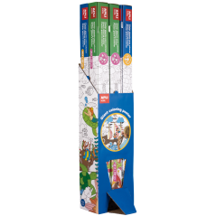 Apli Présentoir Affiche Géante pour Peinture - Format 180x96,5 mm - 6 Rouleaux avec 2 Modèles : Monde Marin et Forêt Magique
