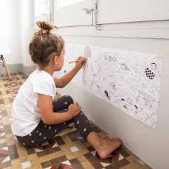 Présentoir Rouleau Papier Adhésif Apli pour Coller et Colorier - Taille 30Cmx4M - 12 Rouleaux avec Dessins Transport et Candy