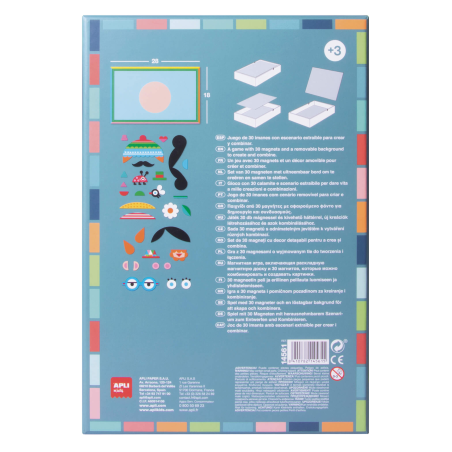 Apli Kids Magnetic Game Funny Faces - Scène Magnétique 28x18cm - 30 Feuilles pour Créer des Personnages - Encourage
