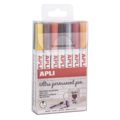 Pack six marqueurs permanents colorés