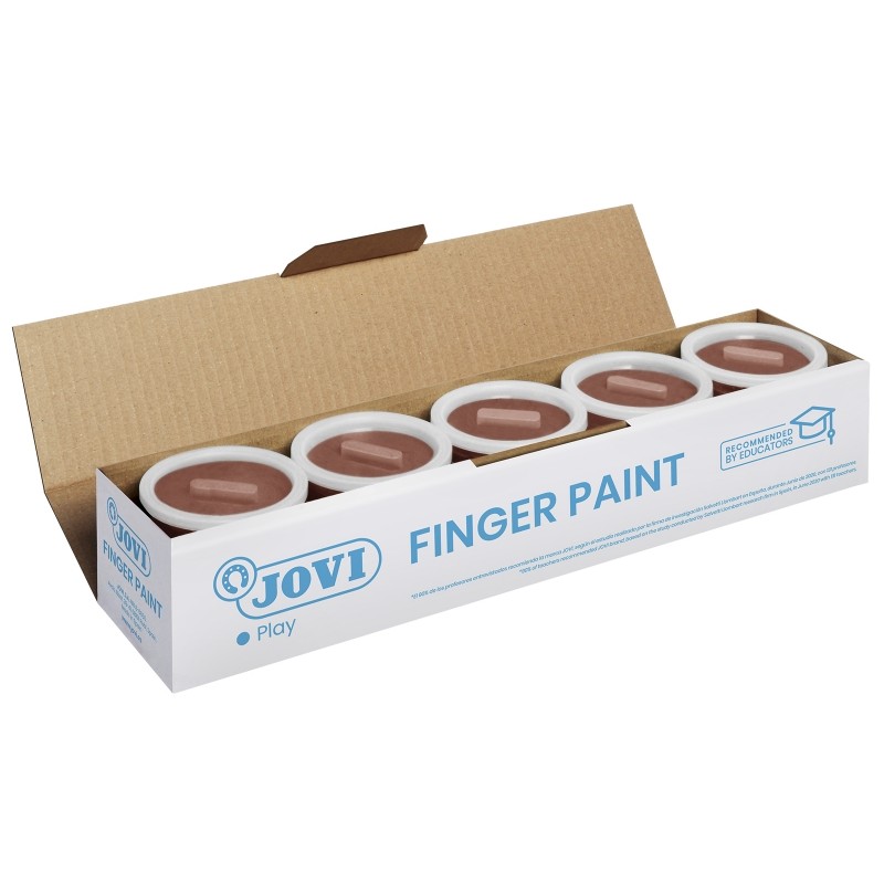 LOT de 5 Jovi Finger Paint Pot - Peinture au doigt 125 ml - Ingrédients naturels - Miscible - Texture gelée - Lavable - Couleur