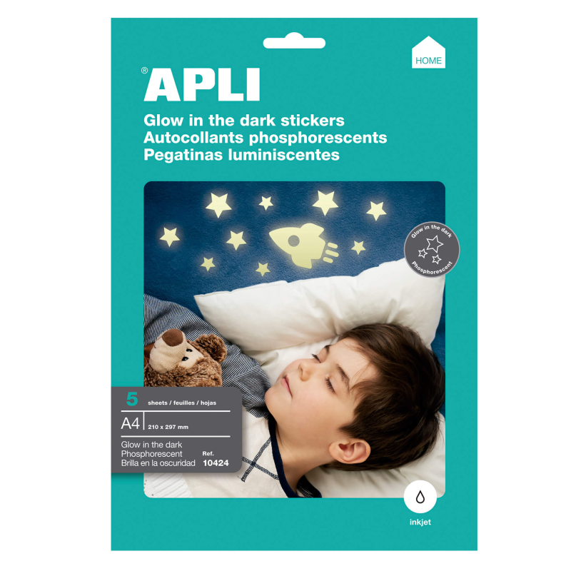 Apli Labels Glow in the Dark 210 x 297mm 5 Feuilles