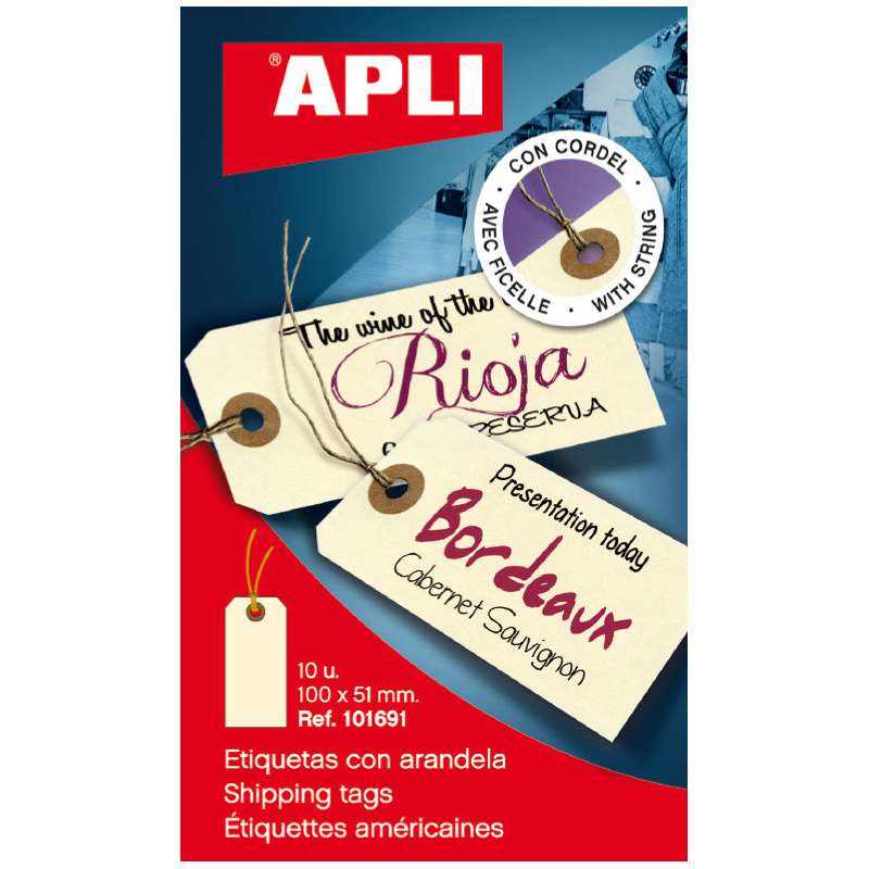 Etiquettes Apli avec Rondelle et Filetage 100 x 51mm 10 U.