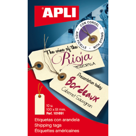 Etiquettes Apli avec Rondelle et Filetage 100 x 51mm 10 U.