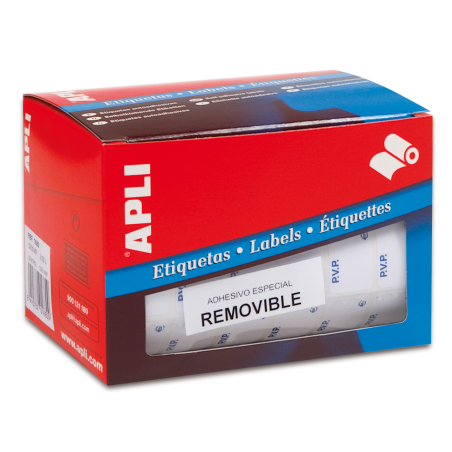 Apli Rouleau d'Etiquettes PVP Orange Fluo Amovibles 16.0 x 22.0mm