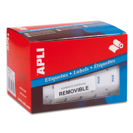 Apli Roll Étiquettes PVP Amovibles Blanches 16.0 x 22.0mm