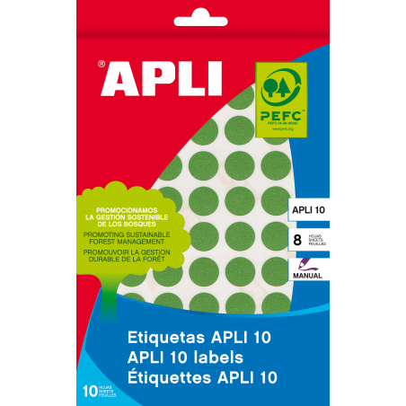 Apli Minibag Etiquettes Couleurs Assorties Ø 19.0mm 5 Feuilles