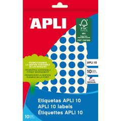 Apli Labels 10 Bleu Ø 10mm 8 Feuilles