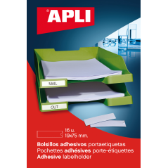 Pochettes adhésives Apli pour étiquettes - Taille 19 x 75 mm - Modifiez les informations sur l'étiquette en fonction de vos