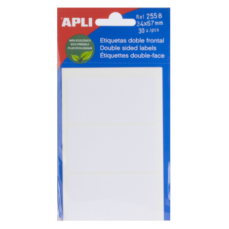 Etiquettes Apli Blanc Double Face 34.0 x 67.0mm
