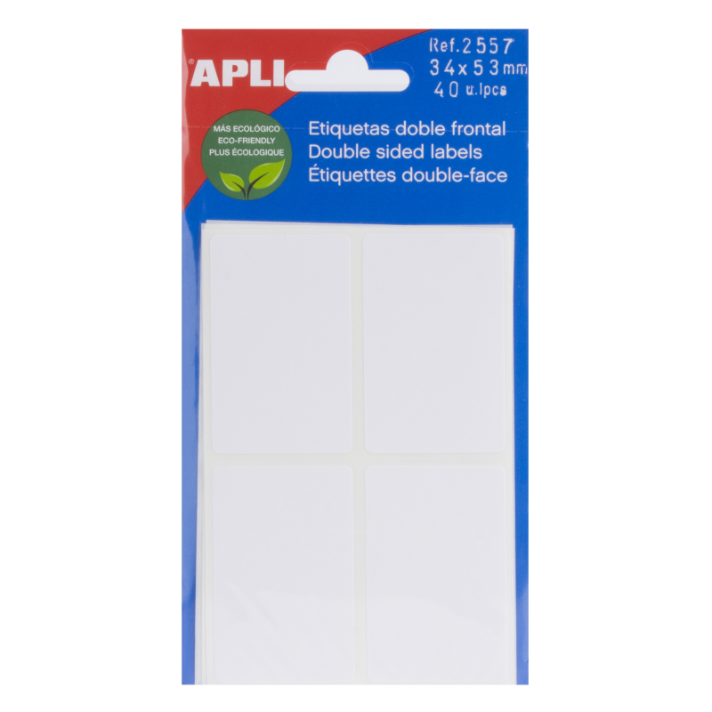 Étiquettes blanches double face Apli 34,0 x 53,0 mm