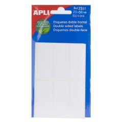 Etiquettes blanches double face Apli 20,0 x 50,0 mm