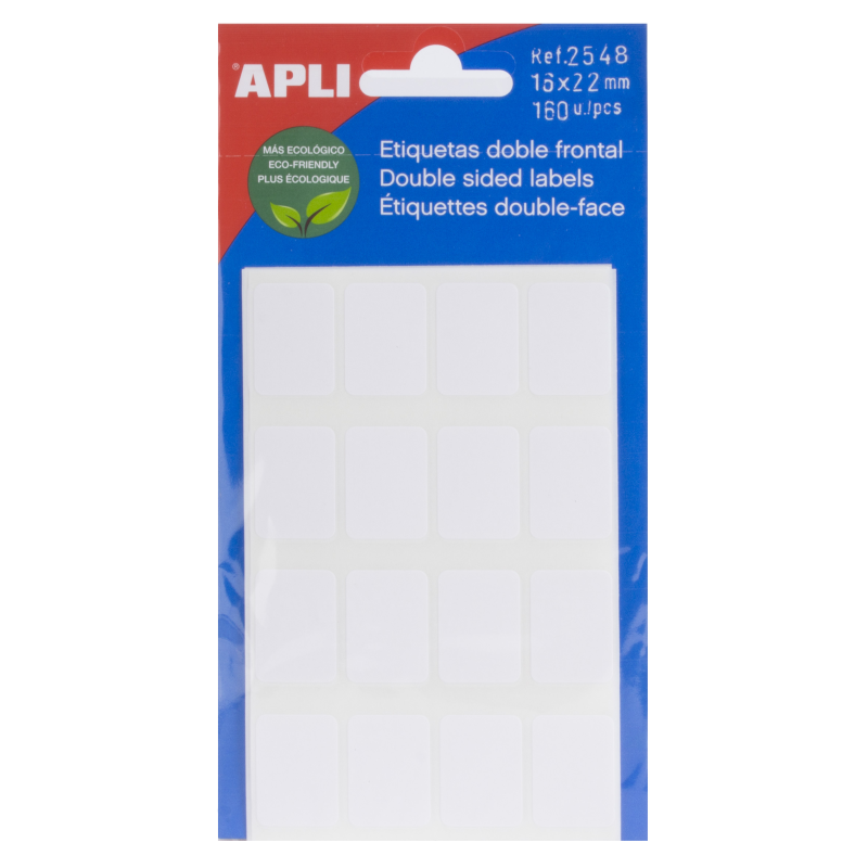 Etiquettes Apli Blanc Double Face 16.0 x 22.0mm