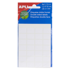 Étiquettes Apli double face blanches 12,0 x 18,0 mm