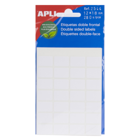Étiquettes Apli double face blanches 12,0 x 18,0 mm