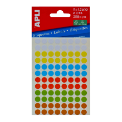 Etiquettes Apli Minibag Couleurs Assorties Ø 8.0mm 3 Feuilles