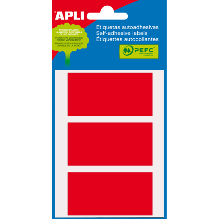 Étiquettes Minibag Apli Rouge 34.0 x 67.0mm 5 Feuilles