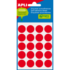 Etiquettes Minibag Apli Rouge Ø 19.0mm 5 Feuilles