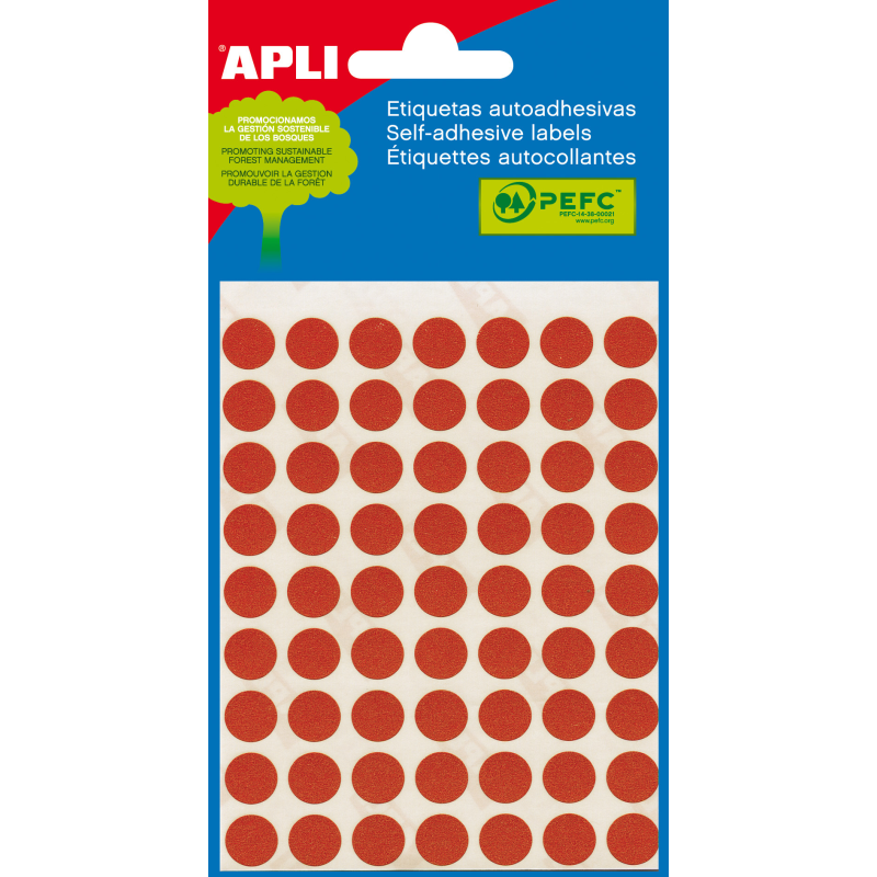 Etiquettes Minibag Apli Rouge Ø 10.0mm 5 Feuilles