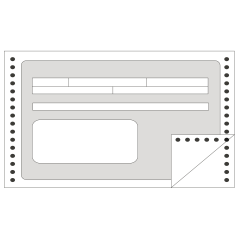 Formulaire de reçu continu Apli 240 mm x 4 pi - 1 copie - Numérotation séquentielle - Papier autocopiant - Blanc