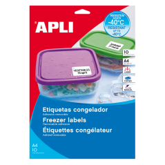 Apli White Labels Spécial Congélateur 63,5 x 33,9 mm 10 Feuilles