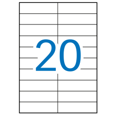 Apli A5 étiquettes blanches 21,0 x 74,6 mm 15 feuilles