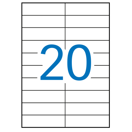 Apli A5 étiquettes blanches 21,0 x 74,6 mm 15 feuilles