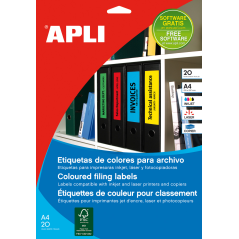 Apli Red File Labels 190,0 x 61,0 mm 20 feuilles