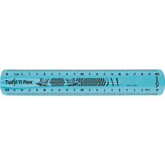 Règle Maped Twist'n Flex de 20 cm. Flexible - Incassable - Double Graduation - Blister de 1 unités. - Couleurs assorties :